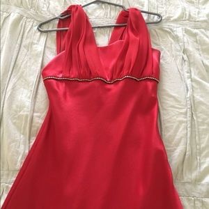 Prom red silk dress